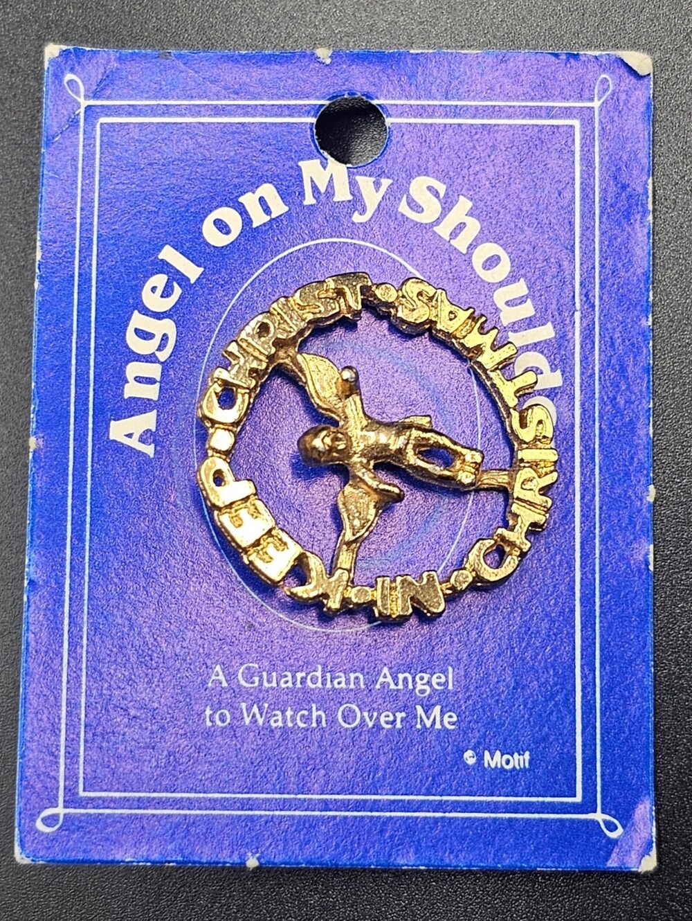 Angel on My Shoulder Guardian Angel Pin Card